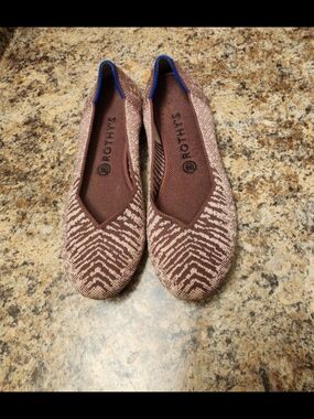 Rothy's The Flat Desert Metallic knit round toe ballet flats with a distinctive